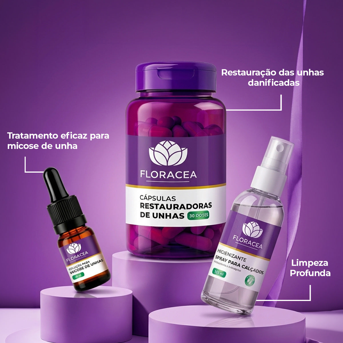 Combo 1 Solução de Micose 10ml + 1 Higienizante para Calçados 120ml + 1 Cápsula Restauradora de Unhas 30 Doses - imagem 3