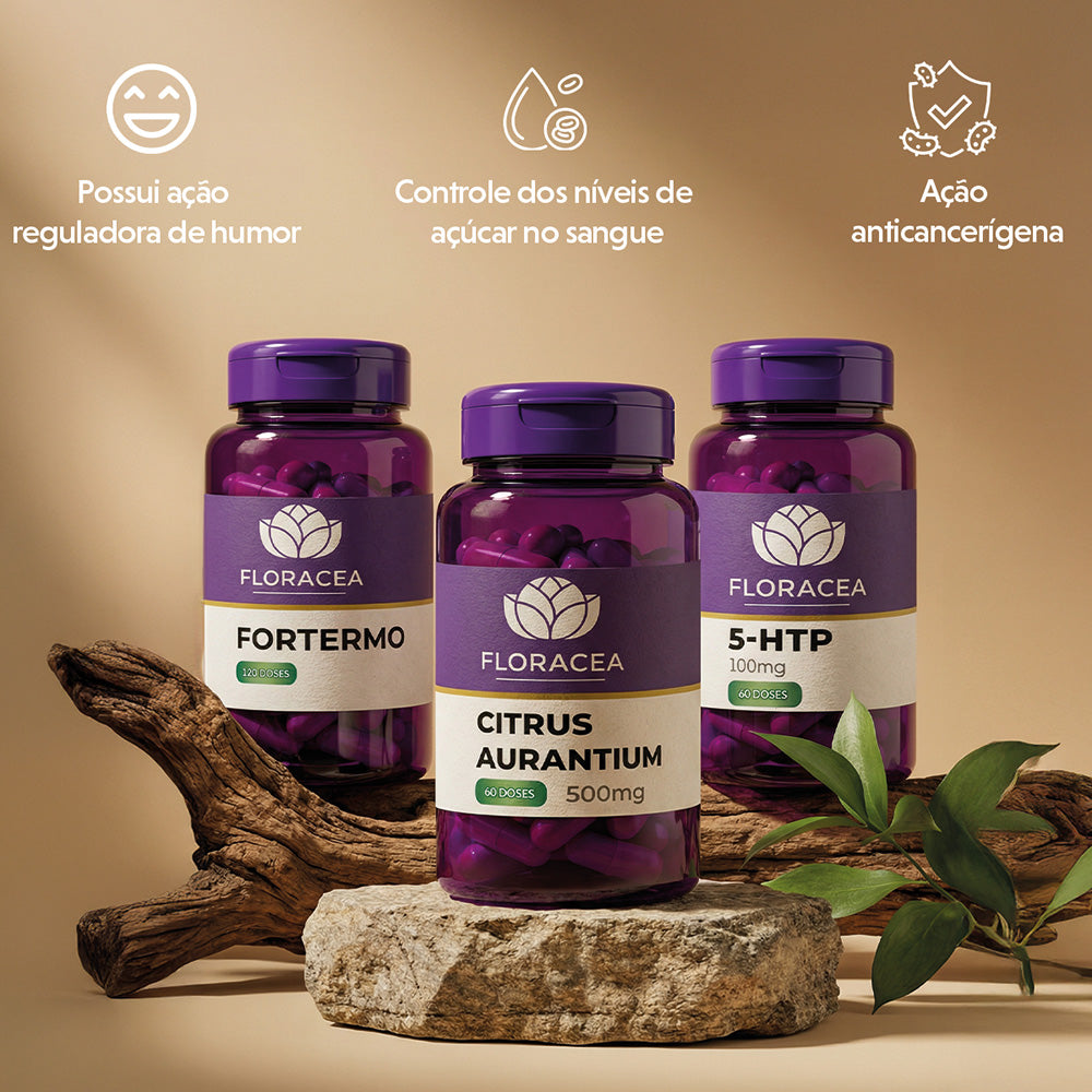 Combo 5-Htp 100mg 60 Doses + Citrus Aurantium 500mg 60 Doses + Fortermo 120 Doses - imagem 2