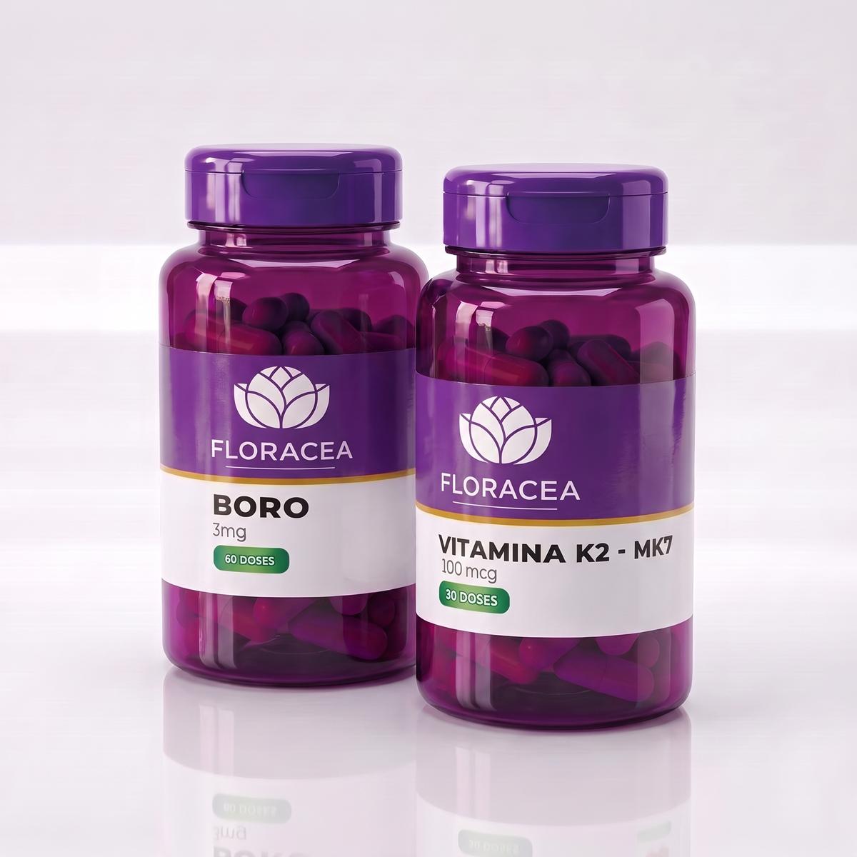 Combo Vitamina k2 Mk-7 100mcg 30 Doses + Boro 3mg 60 Doses