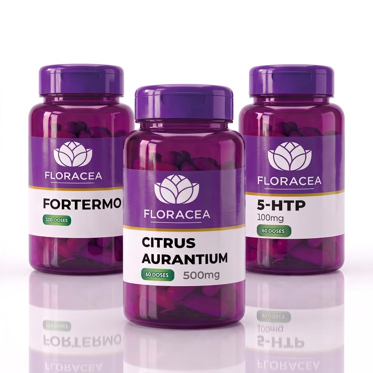 Combo 5-Htp 100mg 60 Doses + Citrus Aurantium 500mg 60 Doses + Fortermo 120 Doses