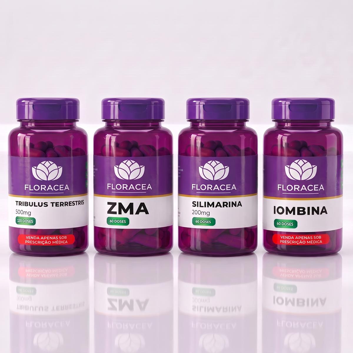 Combo Tribulus Terrestris 120 Doses + Zma 60 Doses + Silimarina 60 Doses + Ioimbina 60 Doses
