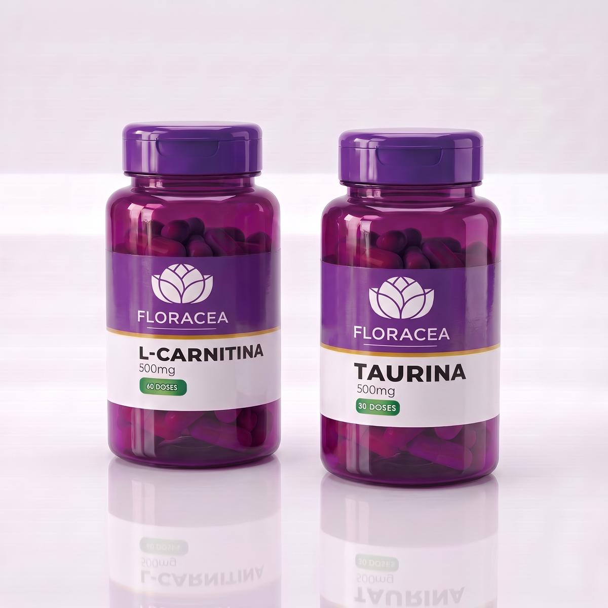 Combo L-Carnitina 500mg 60 Doses + Taurina 500mg 30 Doses