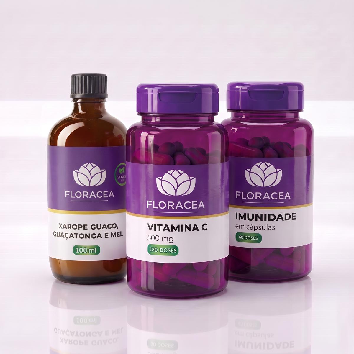 Combo Xarope Guaco, Imunidade em Cápsula Ganhe Vitamina C