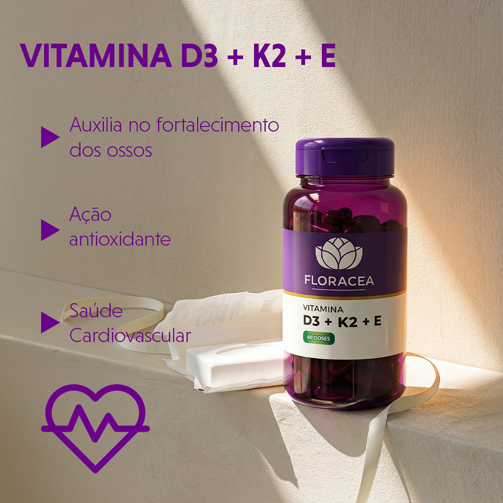 Vitamina D3 + Vitamina  K2 + Vitamina E 60 Doses - imagem 2